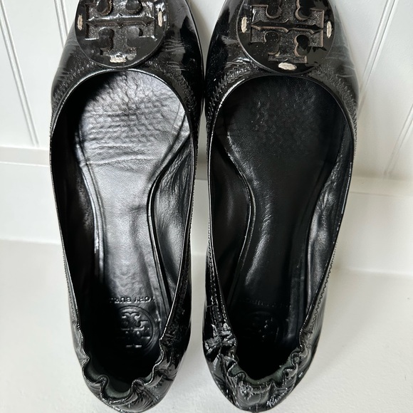 Tory Burch❤️ Flats Black Patent Leather-With Dust Bag - Picture 9 of 12
